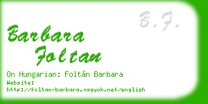 barbara foltan business card