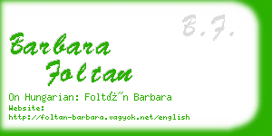 barbara foltan business card